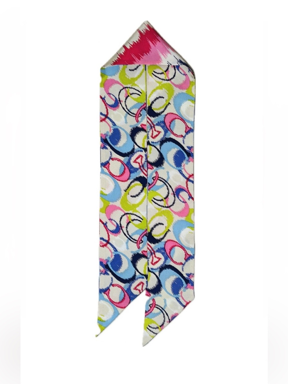 Coach Poppy multicolor IKAT print silk skinny scarf - Picture 7 of 10